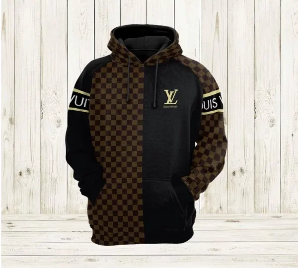 Louis Vuitton Brown Black Type 442 Luxury Hoodie Outfit Fashion Brand