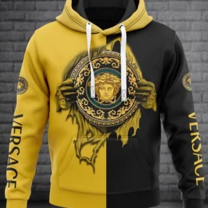 Versace Black Yellow Type 438 Hoodie Fashion Brand Luxury Outfit