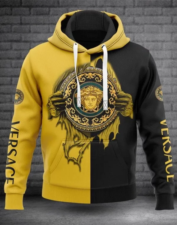 Versace Black Yellow Type 438 Hoodie Fashion Brand Luxury Outfit