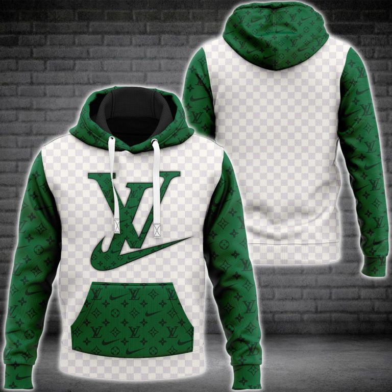 Louis Vuitton Green White Type 375 Luxury Hoodie Fashion Brand Outfit