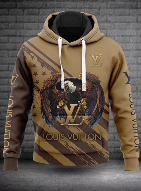 Louis Vuitton Brown Eagle Type 365 Hoodie Fashion Brand Outfit Luxury