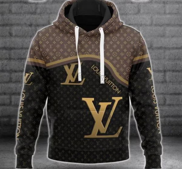 Louis Vuitton Black Brown Type 353 Hoodie Fashion Brand Luxury Outfit