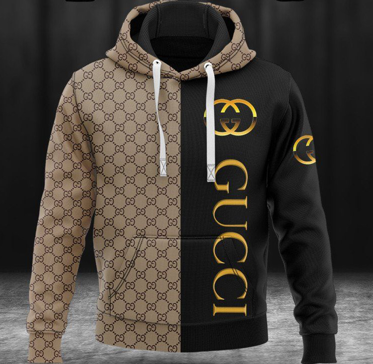 Gucci Black Beige Pattern Type 339 Luxury Hoodie Outfit Fashion Brand