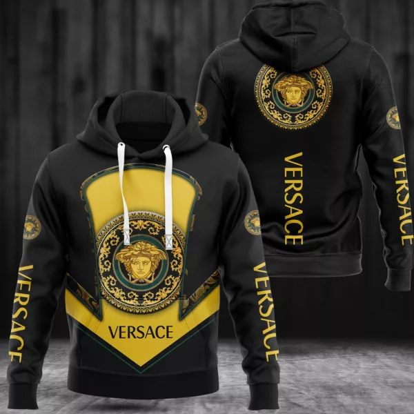 Versace Black Yellow Type 337 Luxury Hoodie Outfit Fashion Brand