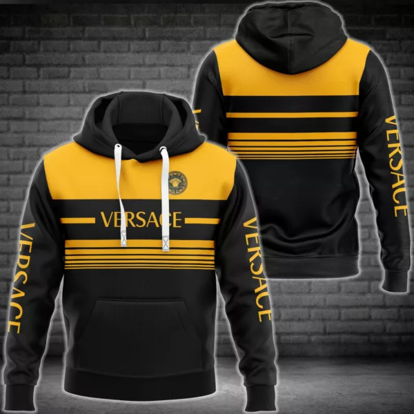 Versace Black Yellow Type 336 Hoodie Outfit Luxury Fashion Brand