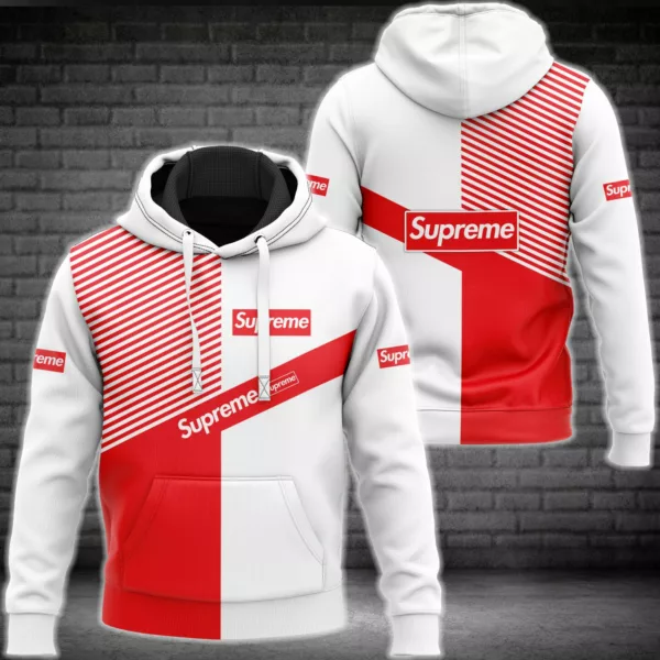 Supreme White Red Type 319 Hoodie Outfit Fashion Brand Luxury