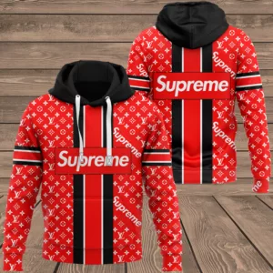 Louis Vuitton Supreme Red Type 313 Hoodie Outfit Luxury Fashion Brand