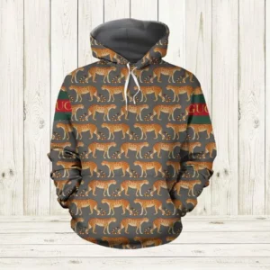 Gucci Leopard Type 191 Hoodie Outfit Fashion Brand Luxury