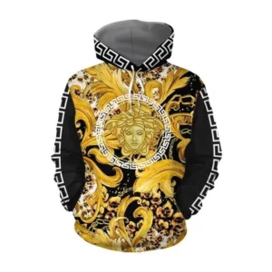 Gianni Versace Black Gold Type 164 Luxury Hoodie Outfit Fashion Brand