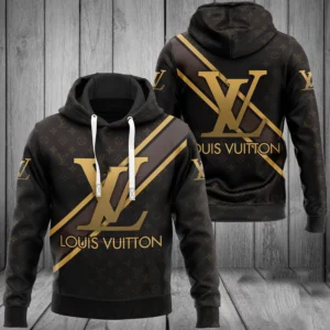 Louis Vuitton Dark Brown Lv Type 142 Hoodie Outfit Luxury Fashion Brand