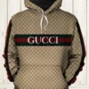 Gucci Brown Stripe Type 118 Hoodie Outfit Fashion Brand Luxury