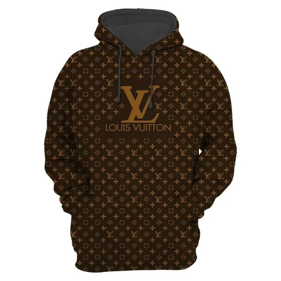 Louis Vuitton Brown Monogram Type 112 Luxury Hoodie Outfit Fashion Brand