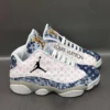 Louis Vuitton Blue White LV Air Jordan 13 Trending Fashion Luxury Sneakers Shoes