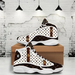 Louis Vuitton Monogram Brown White LV Air Jordan 13 Shoes Luxury Fashion Trending Sneakers