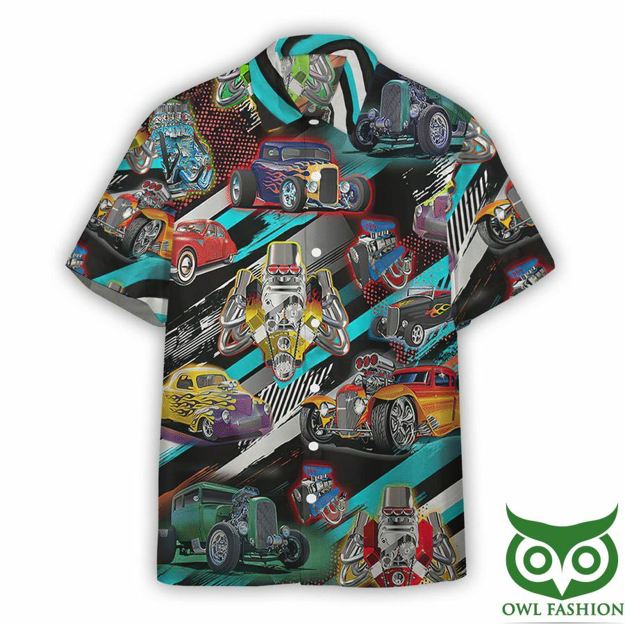 Aop Rod Car Collection Custom Hawaiian Shirt