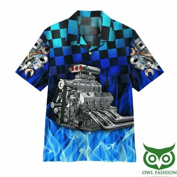 Blue Fire Rod Hawaiian Shirt Summer Outfit Beach