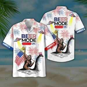 4Th Of July Beer Bigfoot Hawaiian Shirt