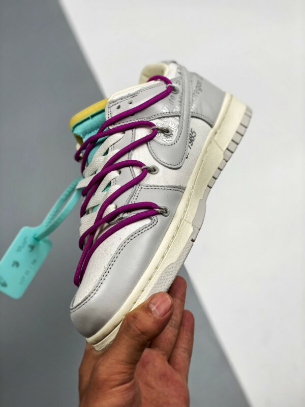 Off-White x Nike Dunk Low 21 of 50 Sail Grey Green For Sale