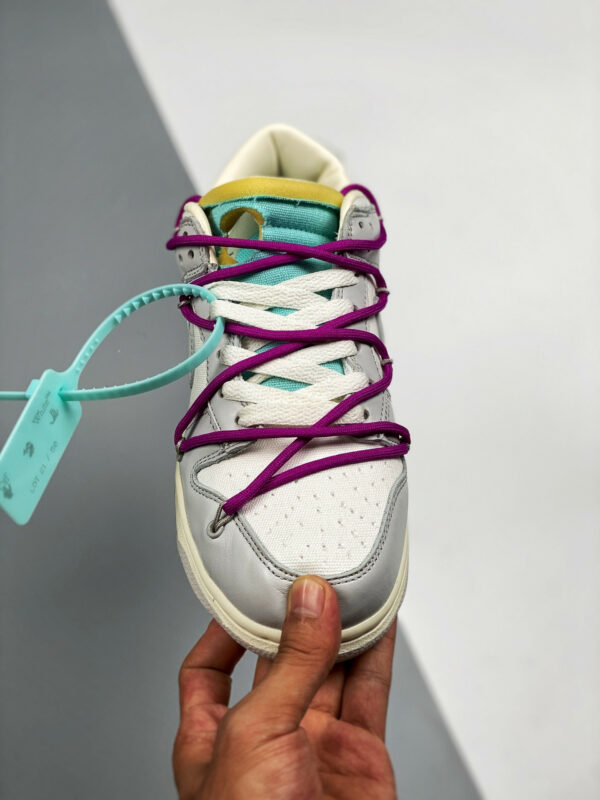 Off-White x Nike Dunk Low 21 of 50 Sail Grey Green For Sale