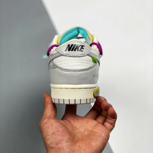 Off-White x Nike Dunk Low 21 of 50 Sail Grey Green For Sale