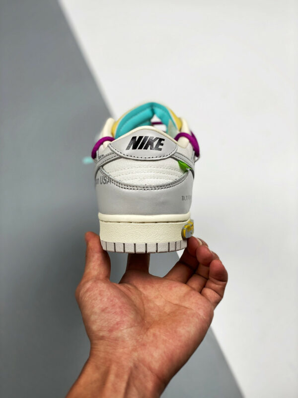 Off-White x Nike Dunk Low 21 of 50 Sail Grey Green For Sale