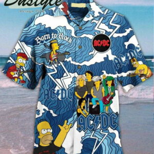 Acdc X The Simpsons Hawaiian Shirt