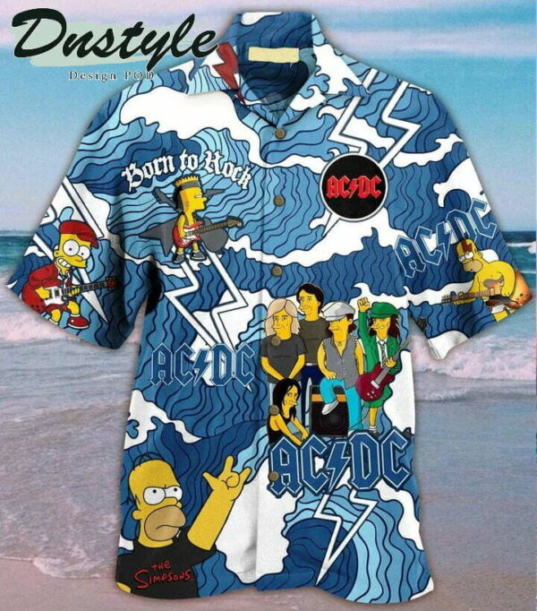 Acdc X The Simpsons Hawaiian Shirt