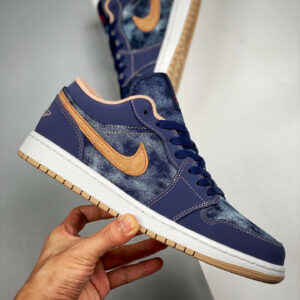 Air Jordan 1 Low Denim Midnight Navy University Red-White-Hemp For Sale