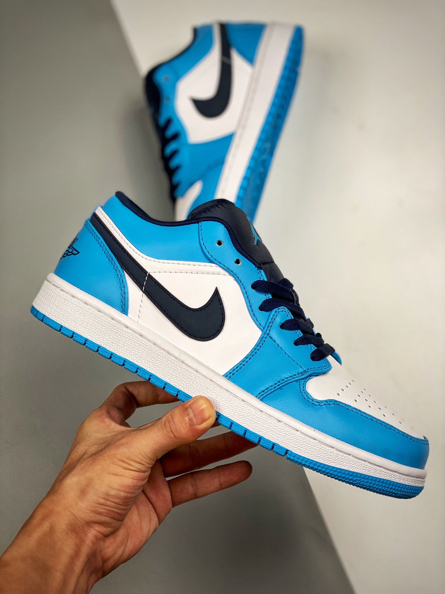 Air Jordan 1 Low UNC White University Blue-Black For Sale