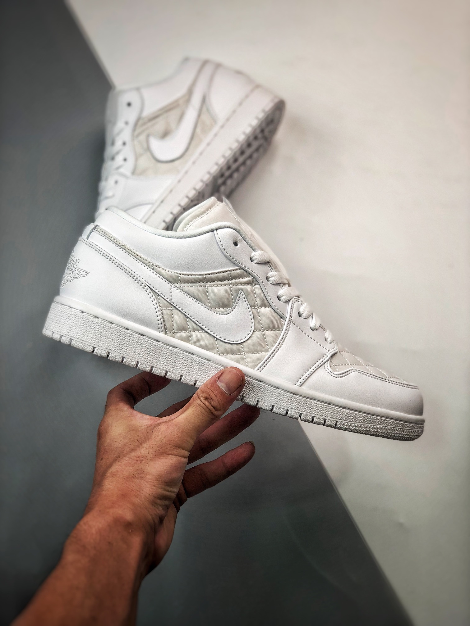 Air Jordan 1 Low Quilted Triple White DB6480-100 For Sale