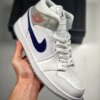 Air Jordan 1 Mid Paris White University Red Stealth Navy For Sale