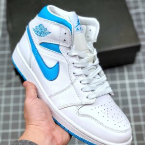 Air Jordan 1 Mid UNC White Light Blue BQ6472-114 On Sale