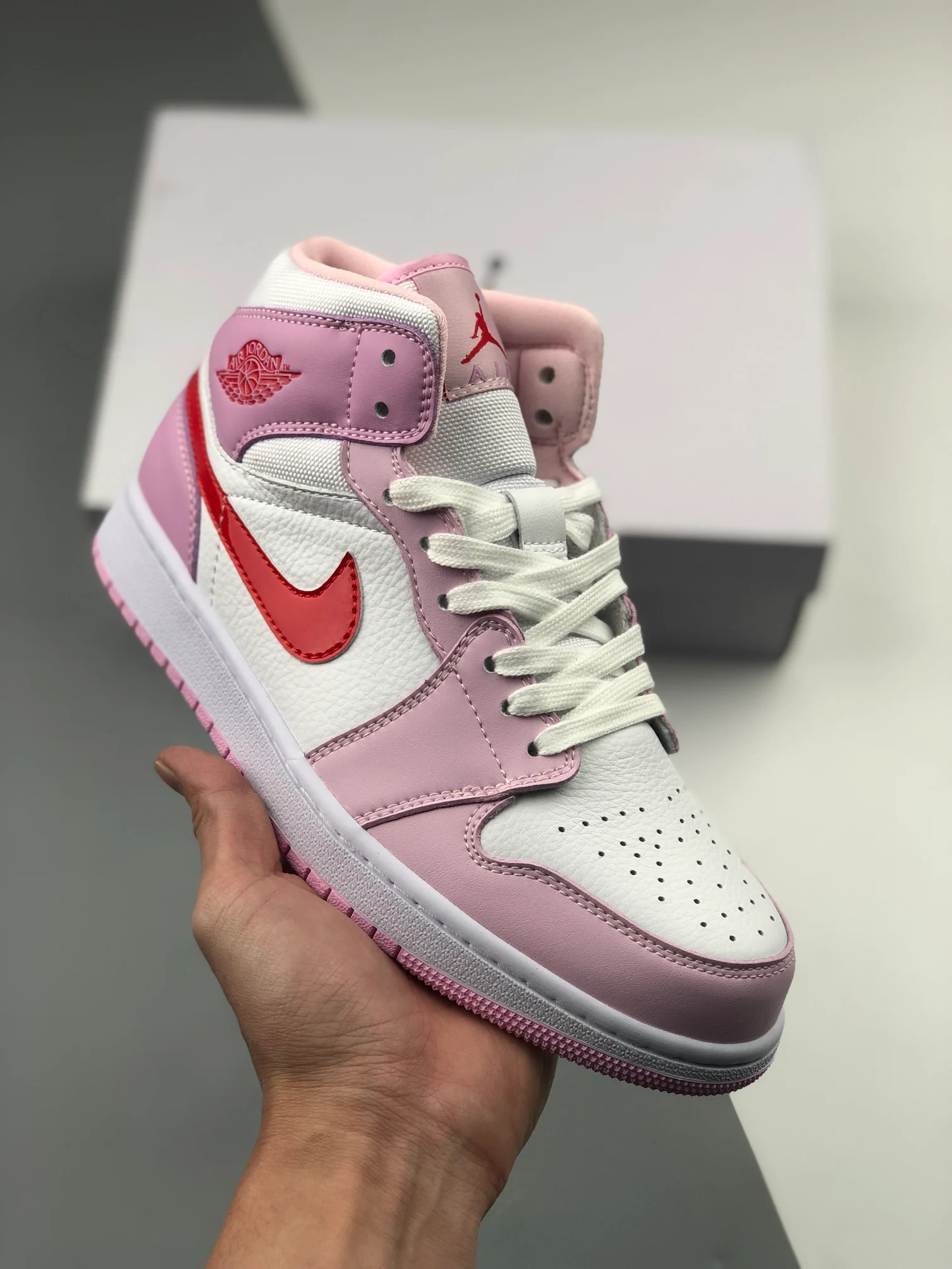 Air Jordan 1 Mid Valentines Day White Pink DR0174-500 For Sale