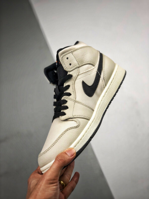 Air Jordan 1 Mid Light Bone Cone-Black-Sail On Sale