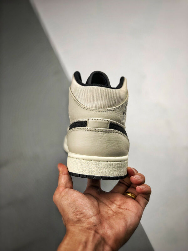 Air Jordan 1 Mid Light Bone Cone-Black-Sail On Sale