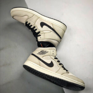 Air Jordan 1 Mid Light Bone Cone-Black-Sail On Sale