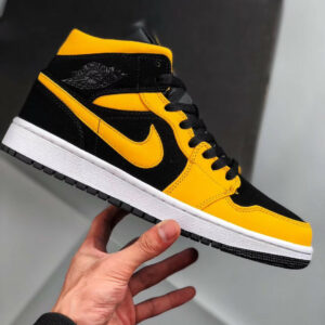 Air Jordan 1 Mid Reverse New Love Black Yellow On Sale