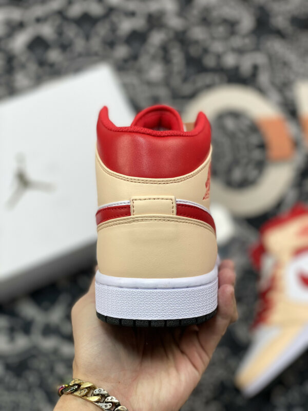 Air Jordan 1 Mid White Beige Red 554725-201 For Sale