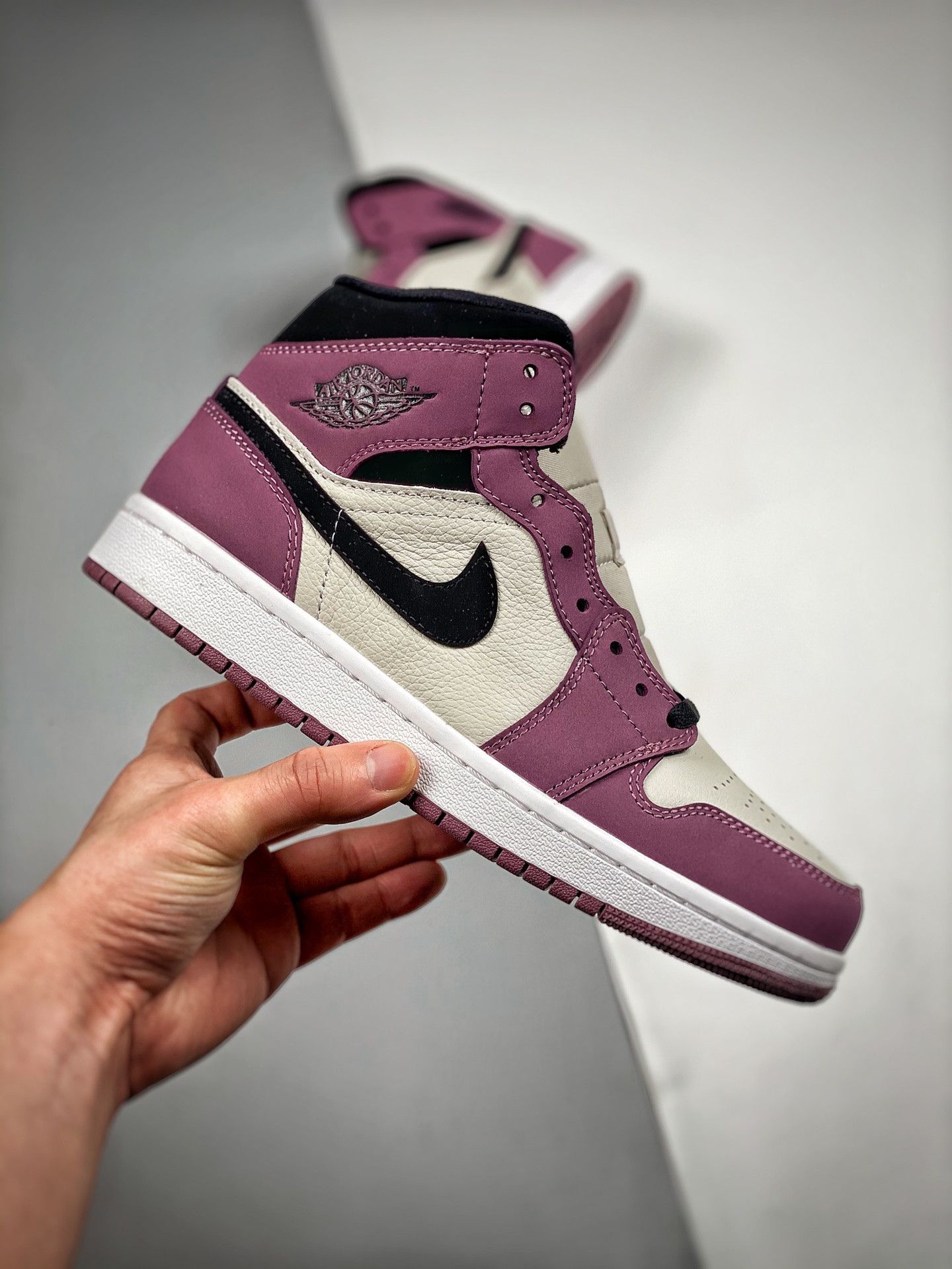 Air Jordan 1 Mid White Berry Pink-Black DC7267-500 For Sale