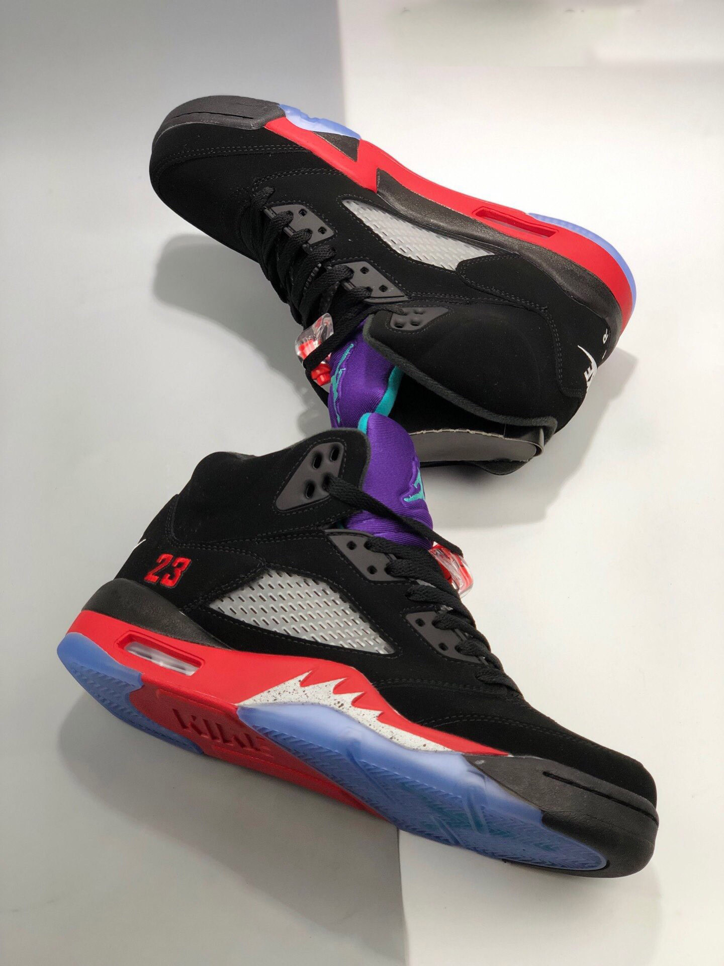 Air Jordan 5 Top 3 Black Fire Red-Grape Ice-New Emerald For Sale