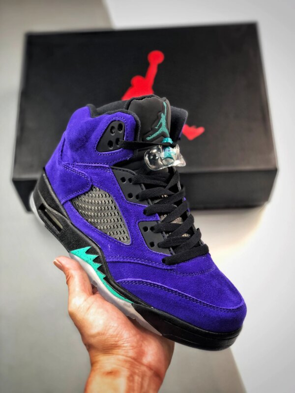 Air Jordan 5 Alternate Grape Grape Ice Black-Clear-New Emerald For Sale