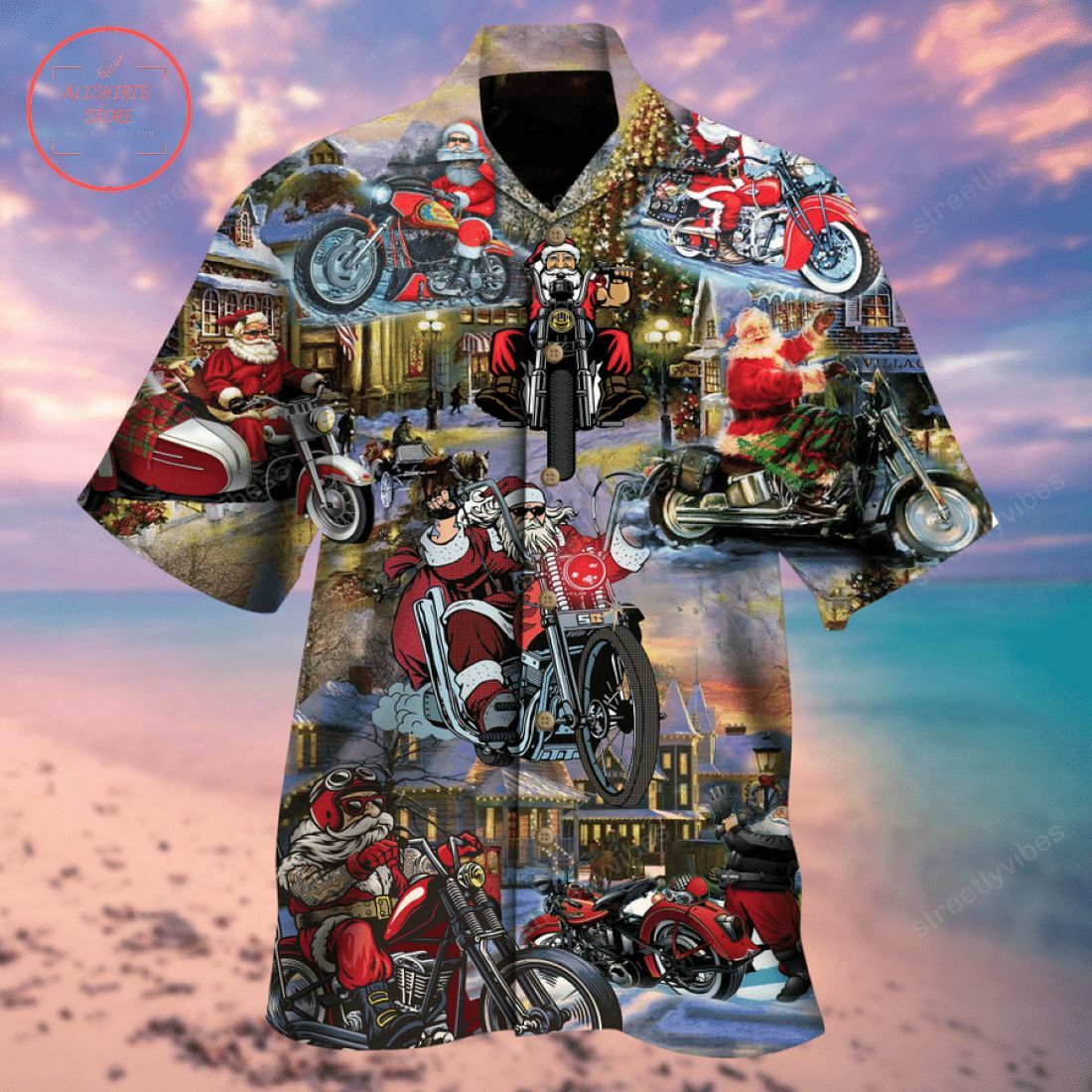 Amazing Santa Biker Hawaiian Shirt