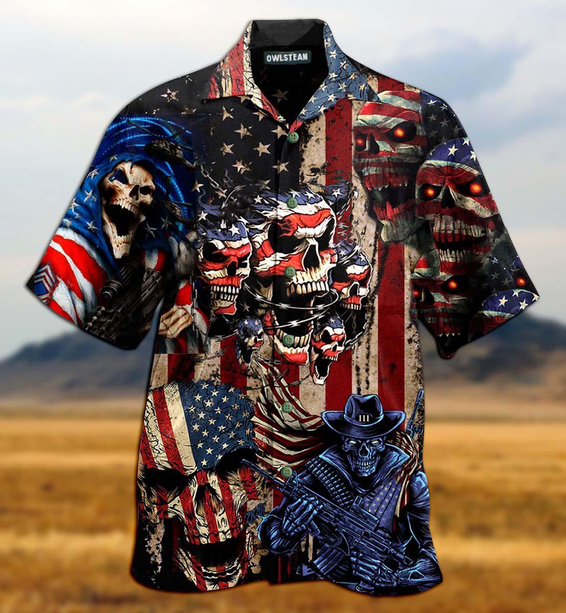 America Skull Pride Attack Edition Hawaiian Shirt