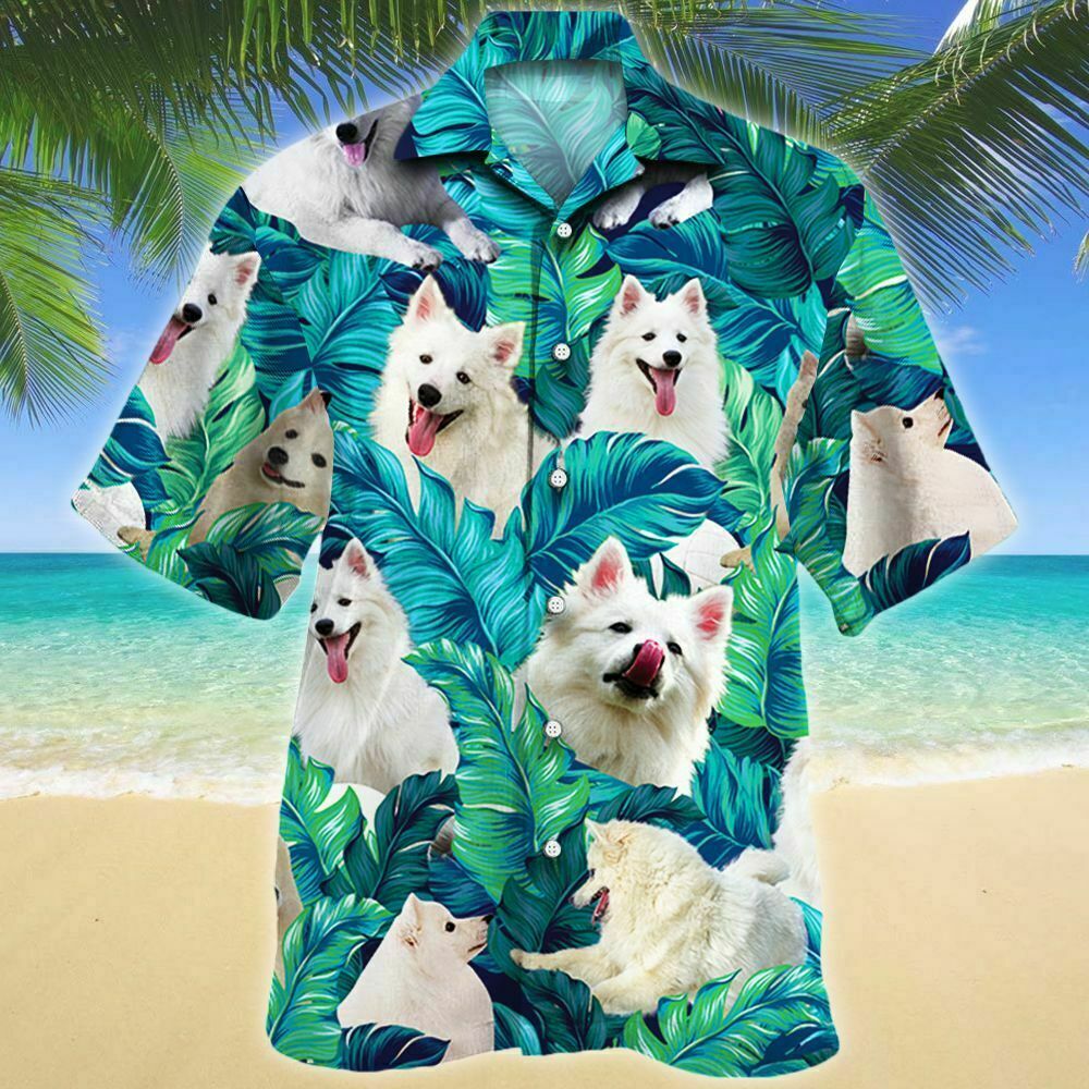 American Eskimo Dog Lovers Hawaiian Shirt