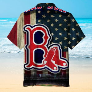 American Flag Boston Red Sox Team Hawaiian Shirt