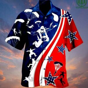 American Parachute Jump Hawaiian Shirt