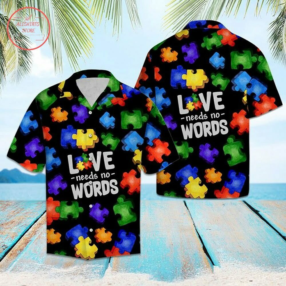 Autism In Love Button Up Hawaiian Shirt