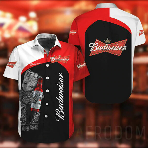 Baby Groot Budweiser Beer Hawaiian Shirt