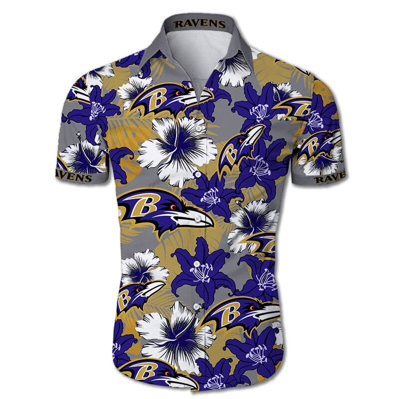 Baltimore Ravens Floral Hawaiian Shirt