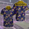 Baltimore Ravens Button Up Hawaiian Shirt